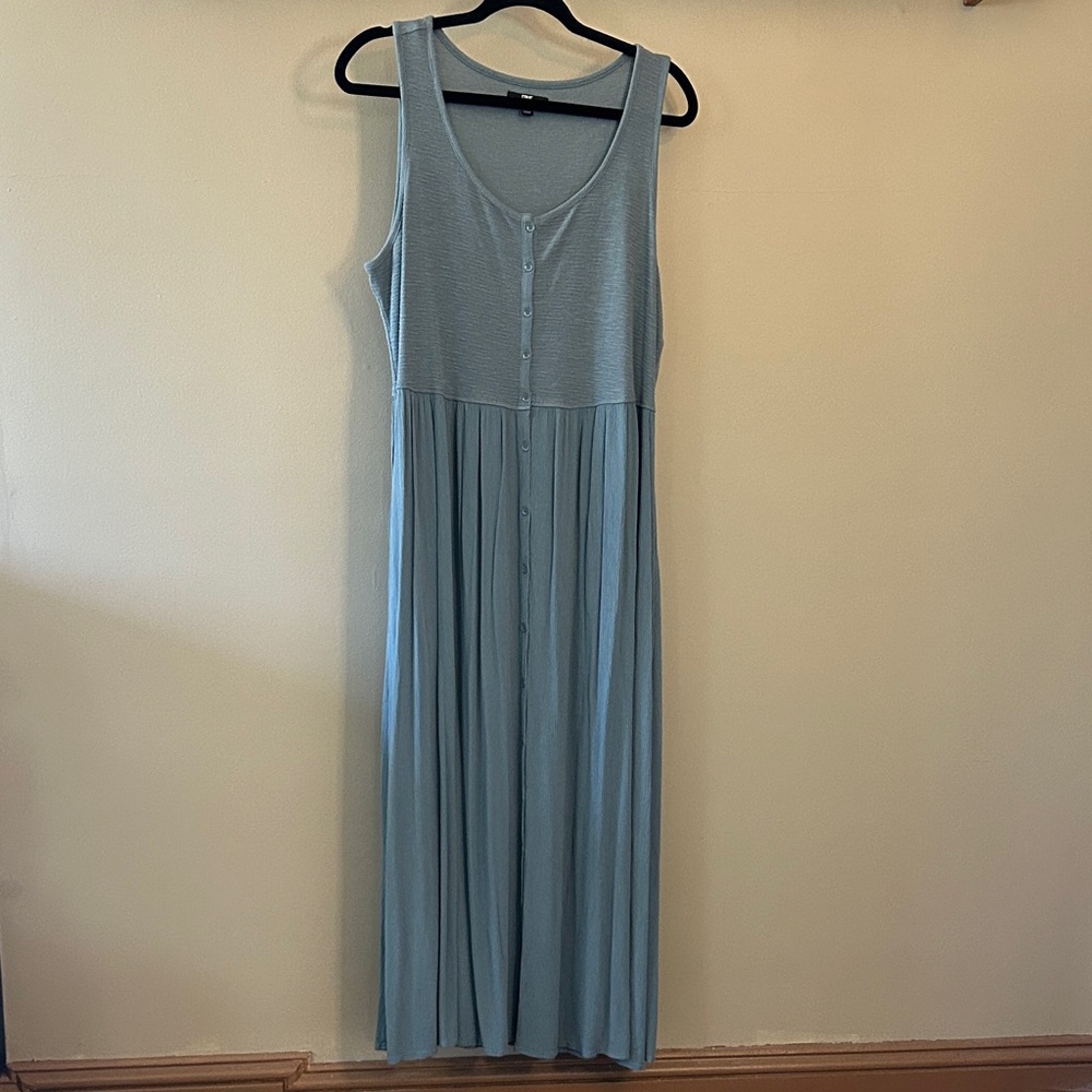 Frye Light Blue Sleeveless Button-Front Maxi Dress
